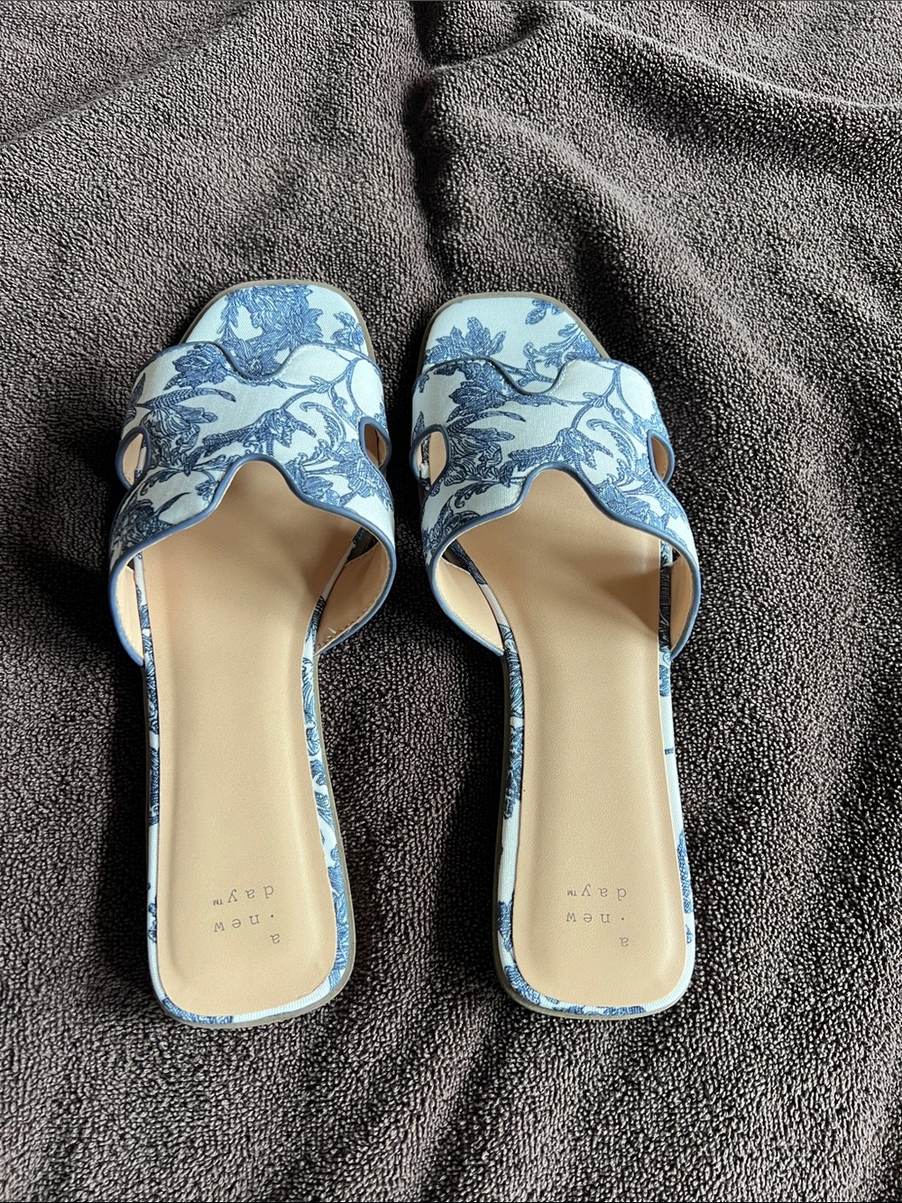 a new day Light Blue Floral Slide Mules
